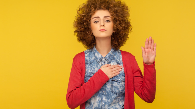 woman with curly hair