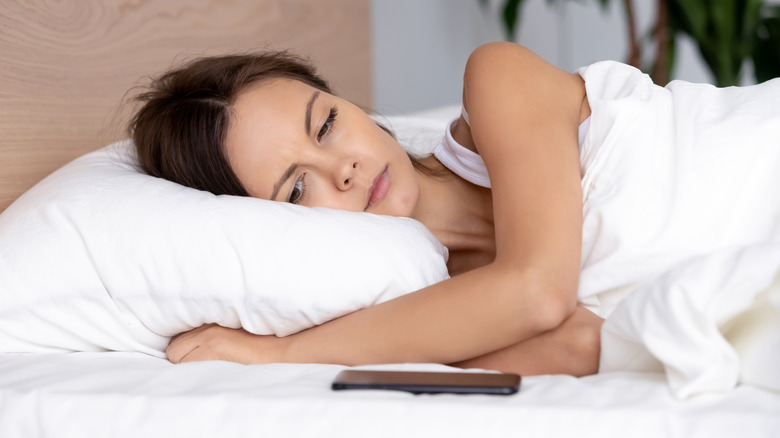 woman waiting for phone call