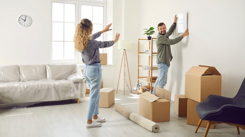 Couple arranging new home