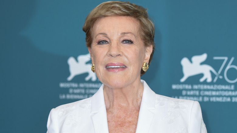 Dame Julie Andrews poses on the red carpet