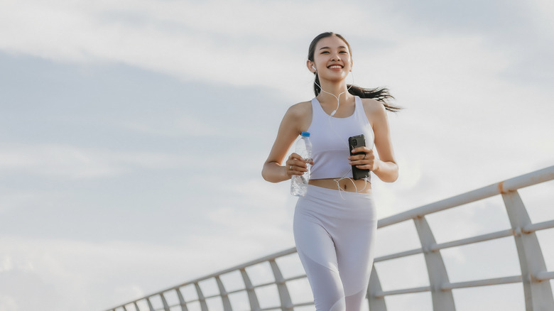 woman running outside 