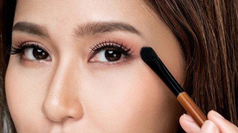 person with minimalist eyeshadow