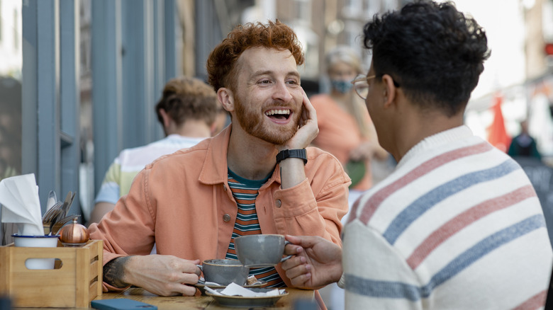 Gay couple on first date