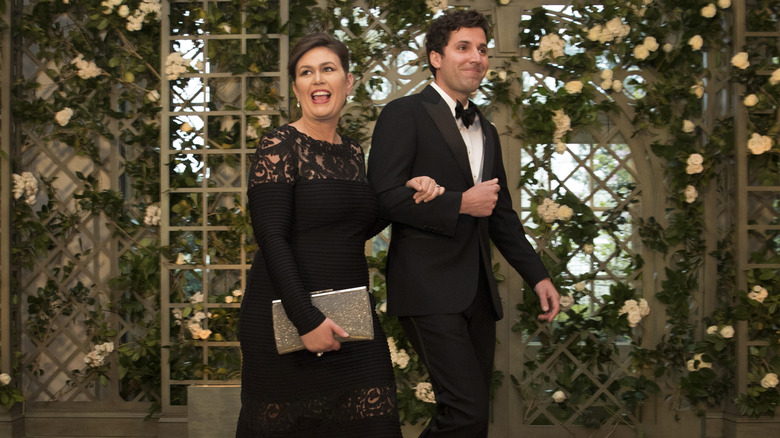 Sarah Huckabee Sanders and her husband Bryan in formal dress.