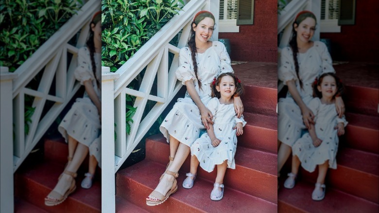 Woman wearing woven sandals