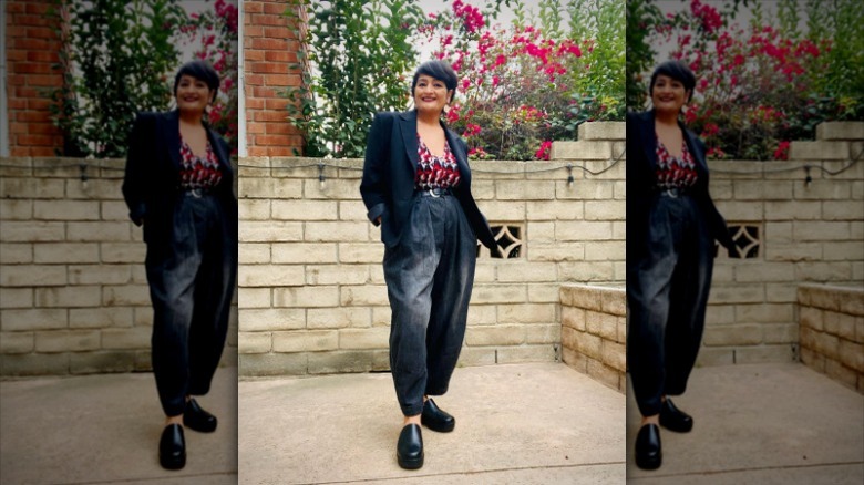 Bubble jeans and blazer