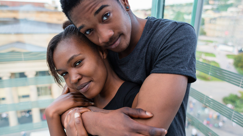 Couple hugging