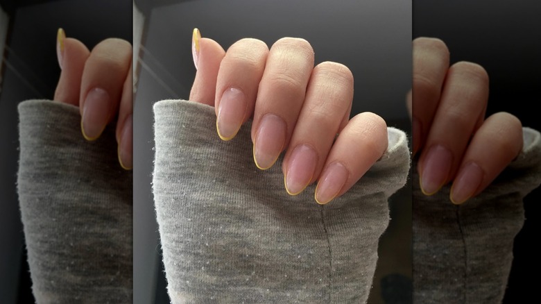 Yellow baby French manicure