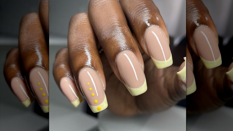 Pale-yellow nail tips
