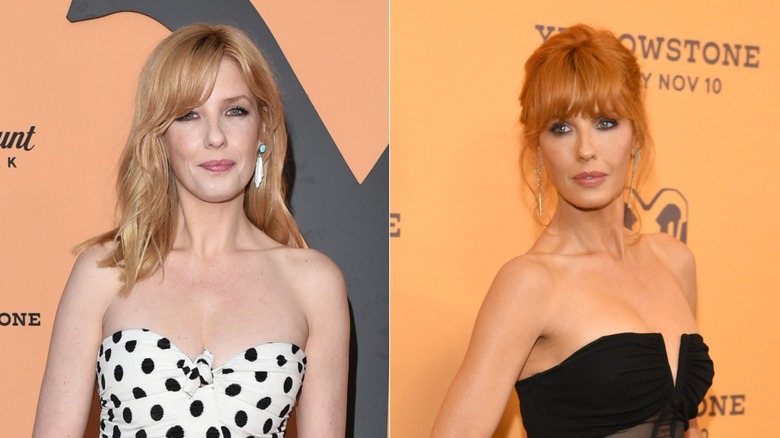 Kelly Reilly at the Yellowstone premiere in 2019 and 2024
