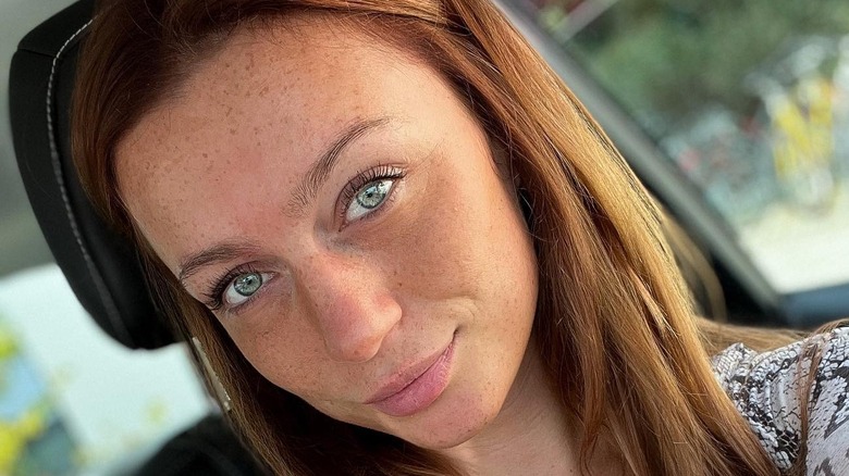 Woman wearing mascara