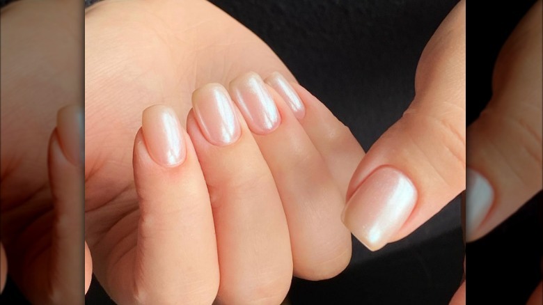 Glazed donut champagne nails 