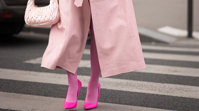 Person in all pink outfit 