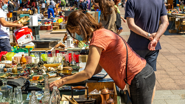 Shopper at flea market
