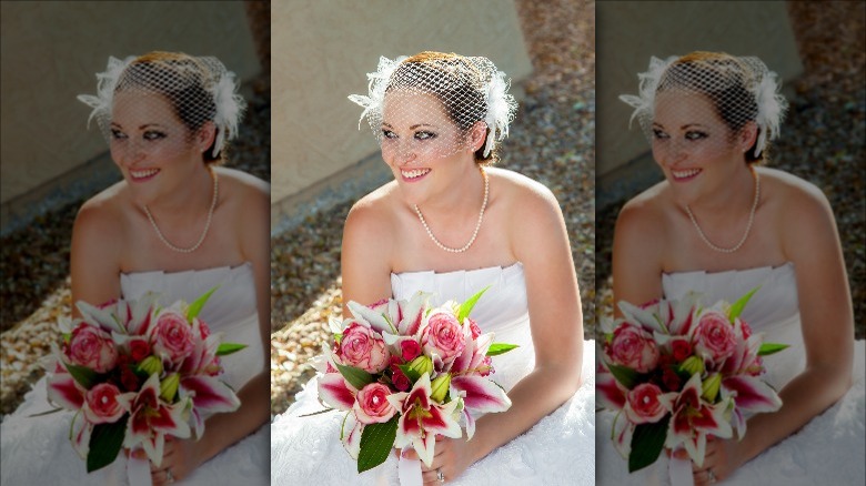 Woman holding a bouquet