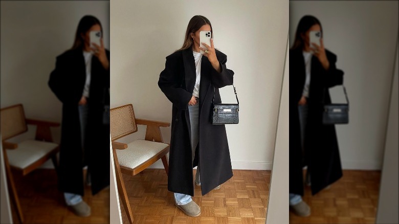 Woman wearing UGG boots