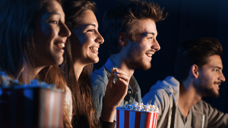 friends watching a movie