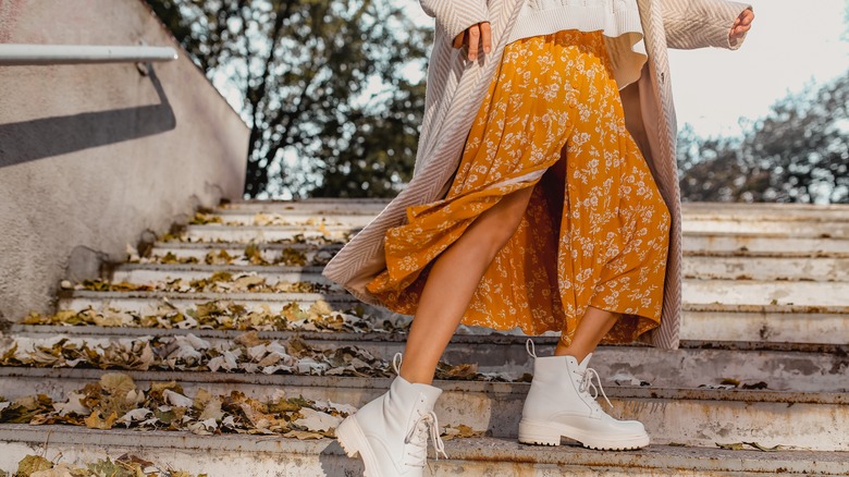 woman wearing layers