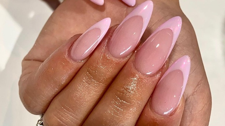 Woman with French tips