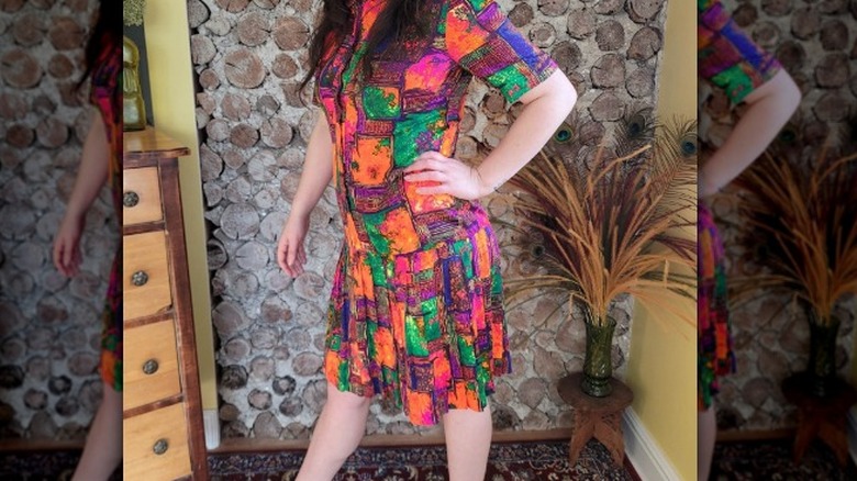 Colorful drop waist dress