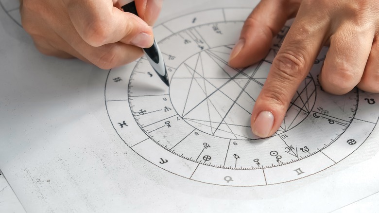 astrologer with birth chart