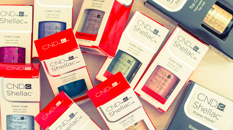 Brand-new CND Shellac polish bottles