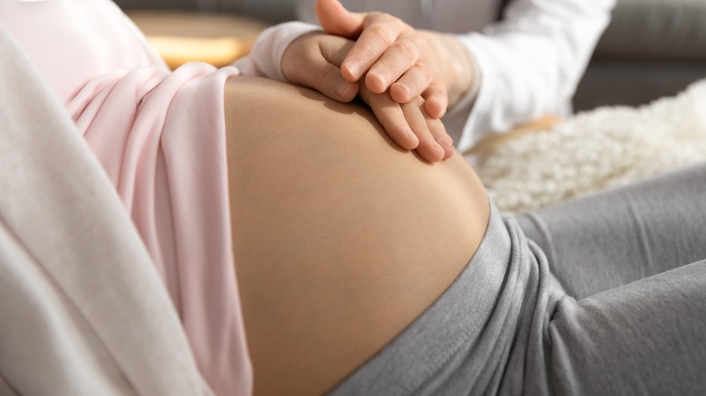 woman with pregnant belly