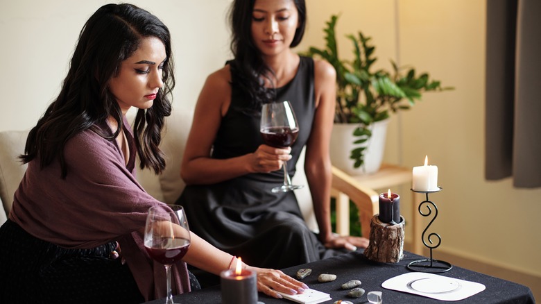 Tarot reader with client