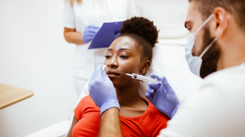 Woman undergoing treatment