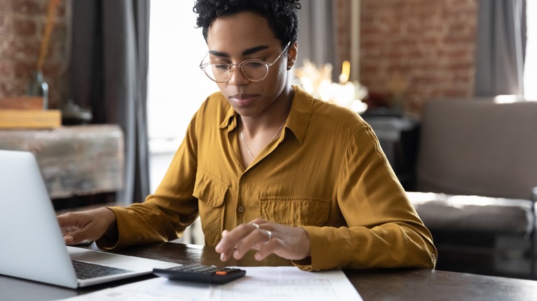 Woman handling finances