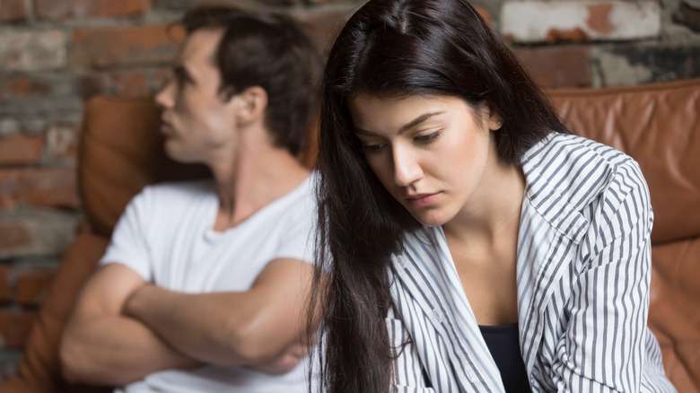 Couple not talking to each other