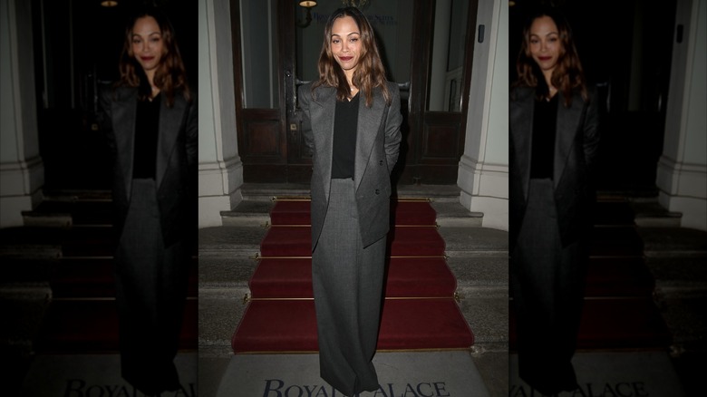 Zoe Saldaña at the "Emilia Pérez" premiere.