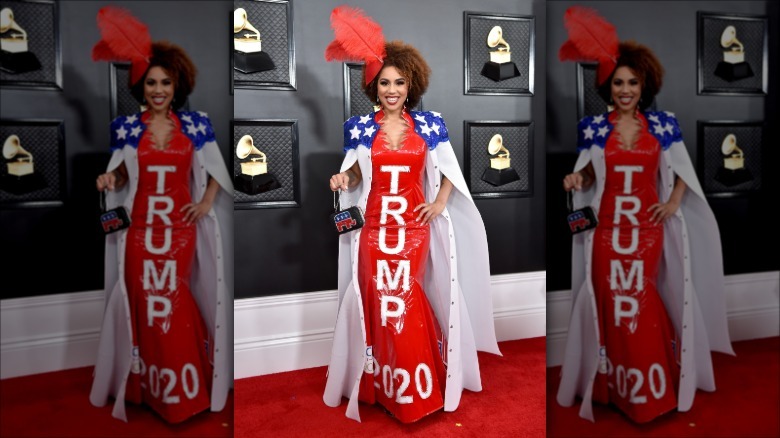 Joy Villa posing at the 2020 Grammys