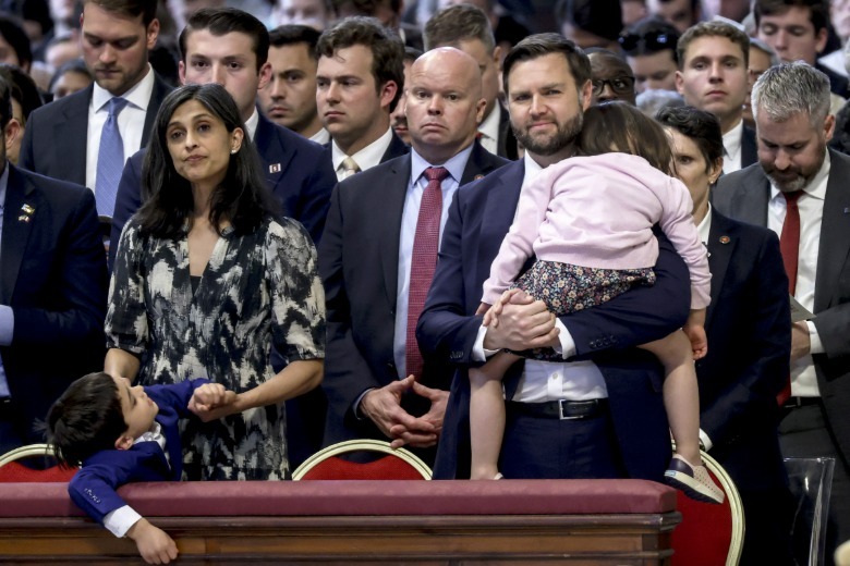Usha Vance and JD Vance with their kids