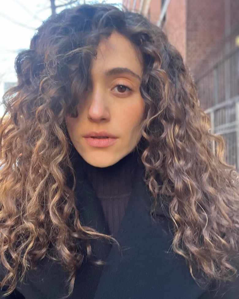 Emmy Rossum with curly hair