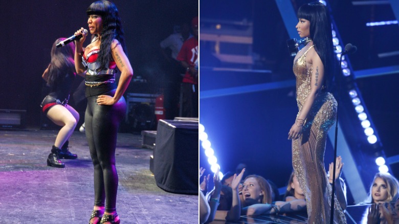 Nicki Minaj in 2009 and 2015