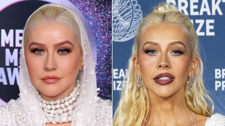 Christina Aguilera in 2019 and 2025