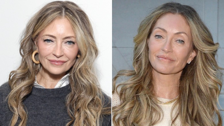 A before-and-after photo of Rebecca Gayheart's plastic surgery transformation