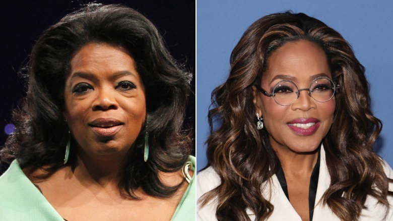 Oprah Winfrey in 2012 and 2025